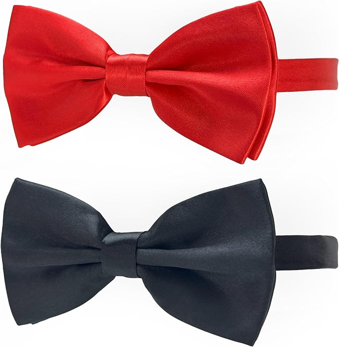 Black and Red Bow Tie for Dogs, KOOLMOX Red and Black Dog Bow by Koolmox