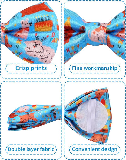 PET SHOW 5 Pack Happy Birthday Small Dog Bow Ties Sliding Collar Attachment - Image 3