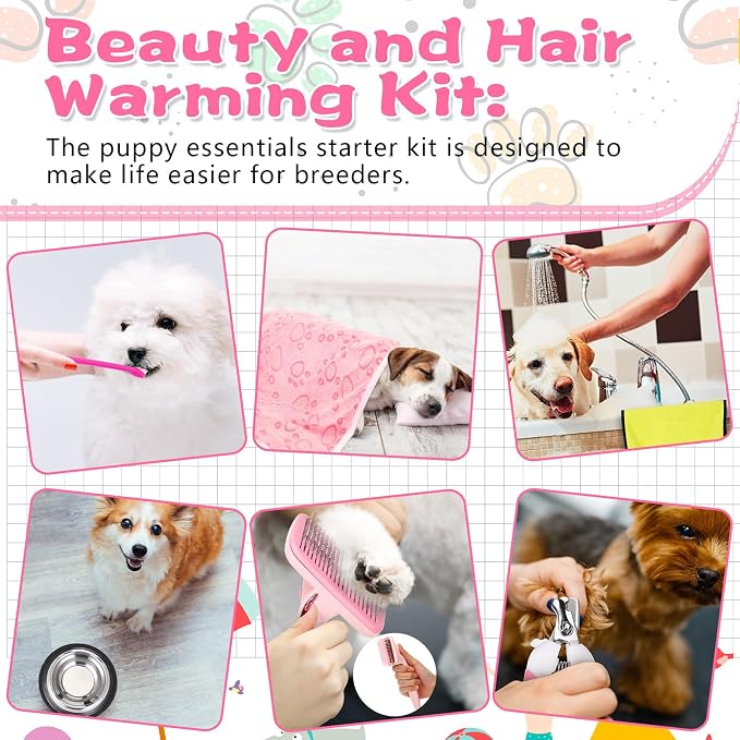 65 Pcs Puppy Supplies Starter Kit Small Dog Essentials Includes Dog Leash - Image 6