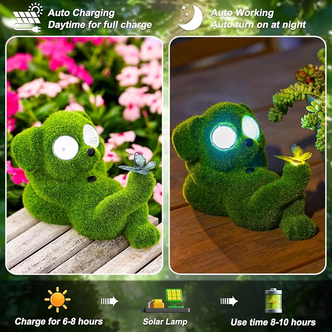 Solar Topiary Dog Garden Statue - Image 3