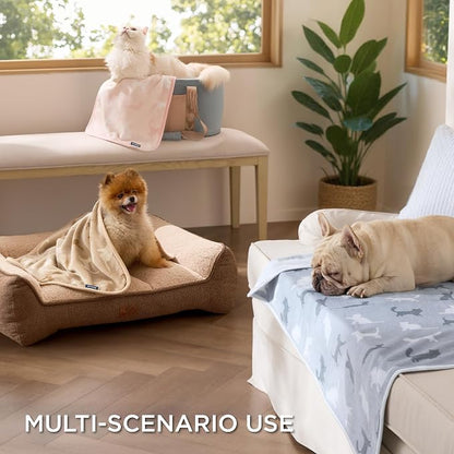 Bedsure 1 Pack 3 Pet Blankets, Super Soft Fluffy Premium Fleece Flannel - Image 3