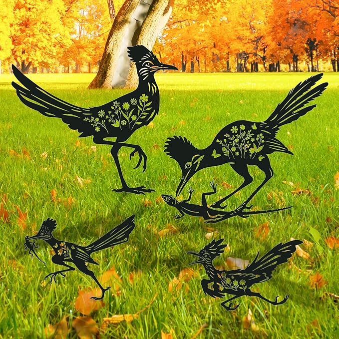 Roadrunner Metal Garden Stakes Yard Decor, Lawn Ornaments by RNGMSI