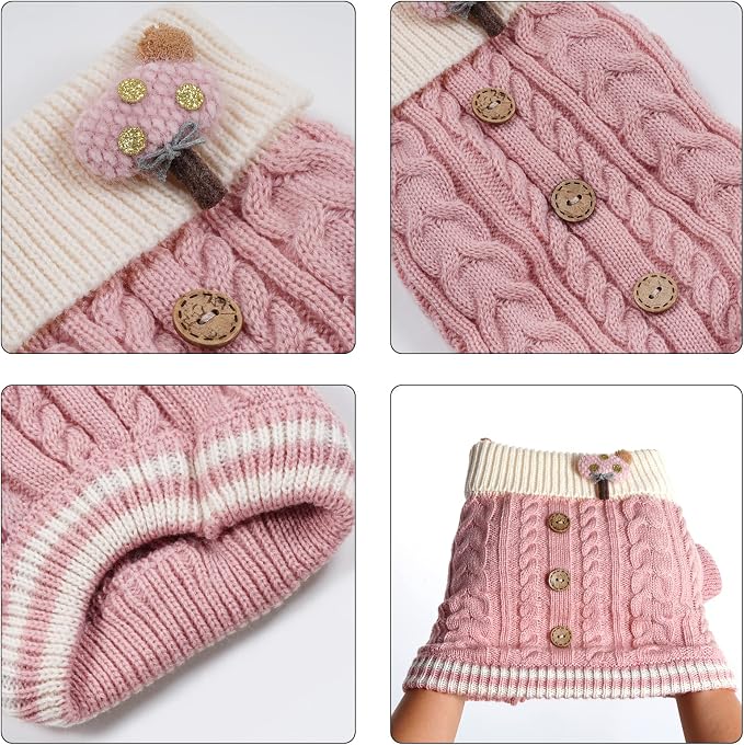 Dog Sweater Turtleneck Knitwear Doggie Pullover Sweater Doggy Winter Coat Warm - Image 3