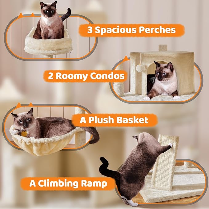 Yaheetech 68.5in Cat Tree Multi-Level Cat Tower - Image 8