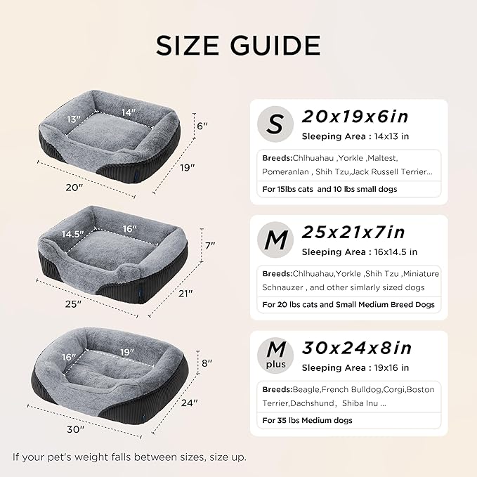 Bedsure Washable Dog Bed Small Dog＆Cat- Rectangle Fluffy Plush Kitten Puppy Bed - Image 8