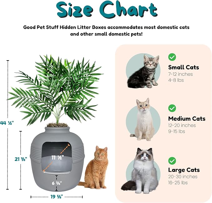 Good Pet Stuff Hidden Litter Box Planter, Decorative Cat Litter Enclosure - Image 6