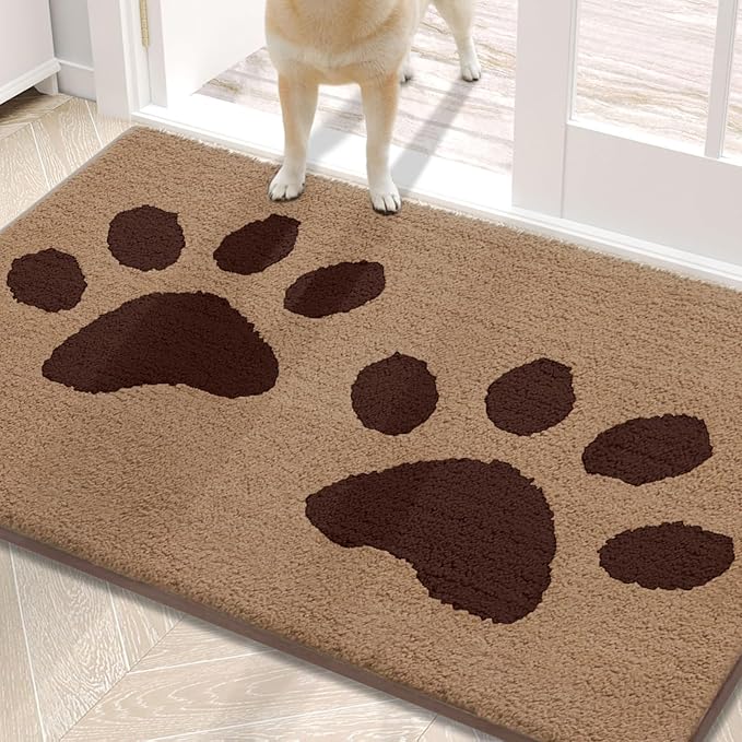 Buganda Dog Door Mat for Muddy Paws, Absorbent Dirt Trapper Washable Indoor by Buganda