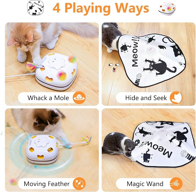 ORSDA Cat Toys for Indoor Cats, 4 in 1 Interactive Automatic Kitten Adult Cat - Image 2