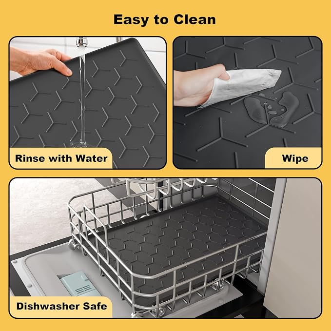 Pieviev 24''x16'' Dog Cat Food Bowl Mat, Silicone Waterproof Food Grade Pet - Image 6
