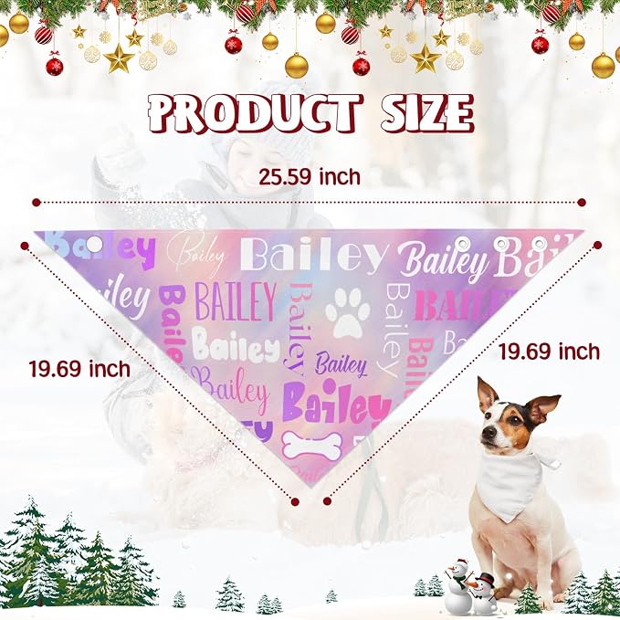 Personalized Dog Bandanas Custom Neckwear Name Button Anti-loosening Dog Scarf - Image 7