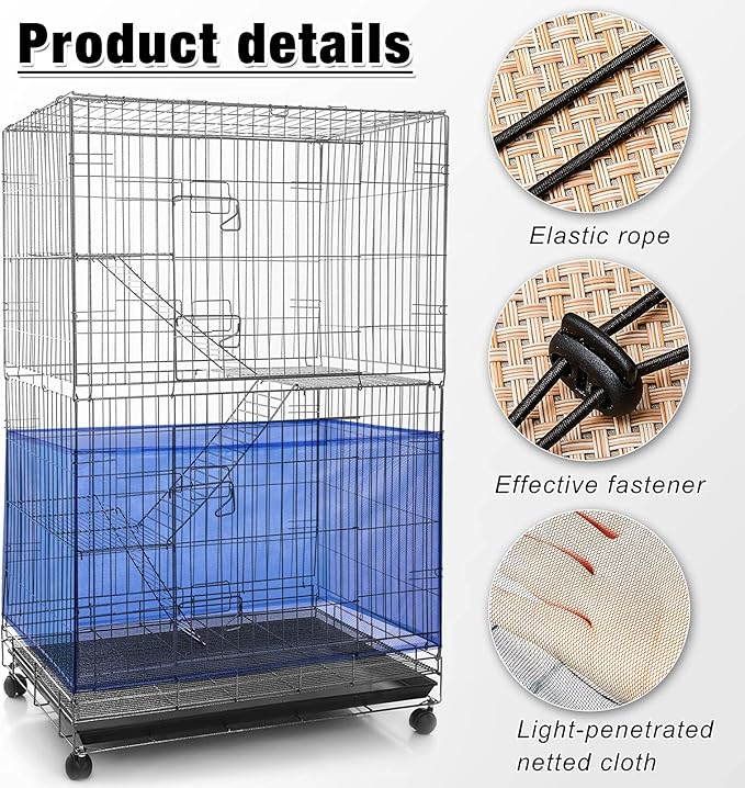 Shappy Large Bird Cage Seed Catcher, Bird Cage Cover Net Skirt Guard, - Image 6