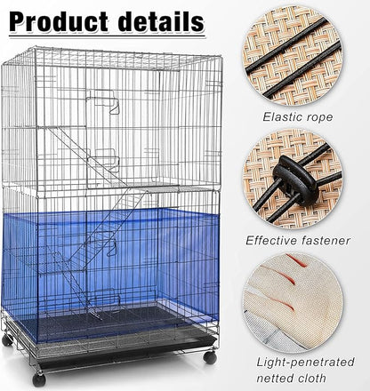 Shappy Large Bird Cage Seed Catcher, Bird Cage Cover Net Skirt Guard, - Image 6