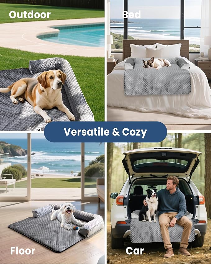 Medium Cooling Dog Bed – 35 x 31 inch Waterproof Couch Cover - Image 7