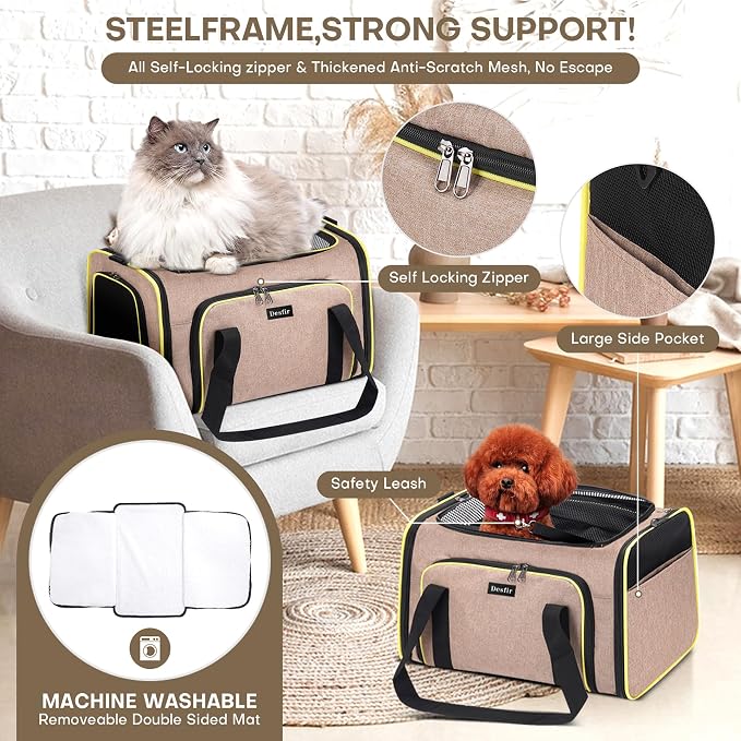 Premium Pet Carrier – Dog & Cat Travel Bag, Airline Approved, Soft-Sided Design - Image 4