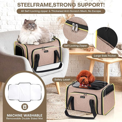 Premium Pet Carrier – Dog & Cat Travel Bag, Airline Approved, Soft-Sided Design - Image 4