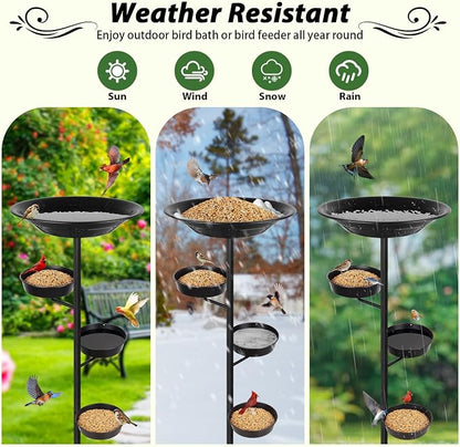 BOLITE Bird Bath for Outside, Metal Freestanding Birdbaths - Image 7