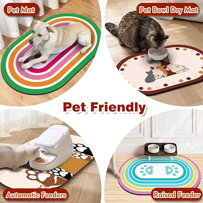 Dog Feeding Mat 24''x16'', Absorbent Pet Food Mat, No Stains Quick Dry Pet - Image 6