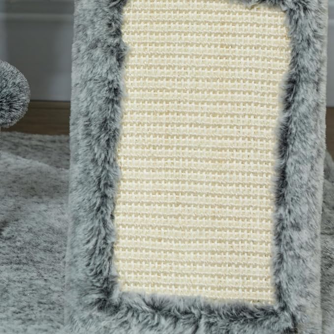 PawHut Floor to Ceiling Cat Tree, Scratching Posts & Ramp - Image 8