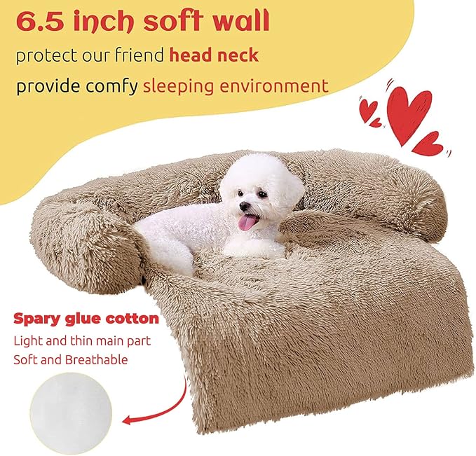 HACHIKITTY Calming Pet Sofa Bed Mat, Washable Plush Couch Cover, Furniture - Image 2
