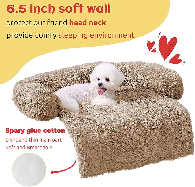 HACHIKITTY Calming Pet Sofa Bed Mat, Washable Plush Couch Cover, Furniture - Image 2