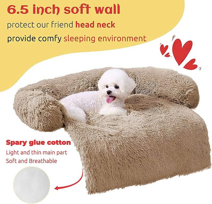 HACHIKITTY Calming Pet Sofa Bed Mat, Washable Plush Couch Cover, Furniture - Image 2