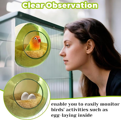 Bird Nest for Cage Bite-Resistant, Washable Clear Observation Small Bird House - Image 3