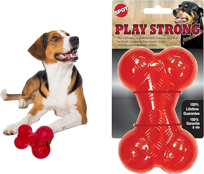 SPOT Play Strong Bone- Durable TPR Long Lasting Dog Chew by SPOT