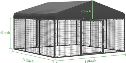 Outdoor Dog Kennel Steel for Medium/Small Dogs Anti-Rust Coating Cage - Image 2