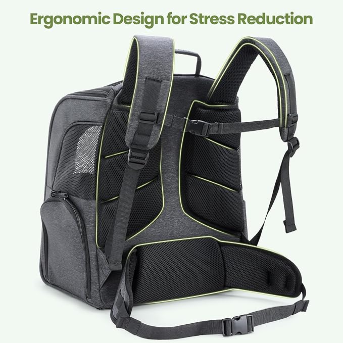 Pecute Cat Backpack Carrier, 30% Energy Saving Breathable Pet Backpack - Image 8