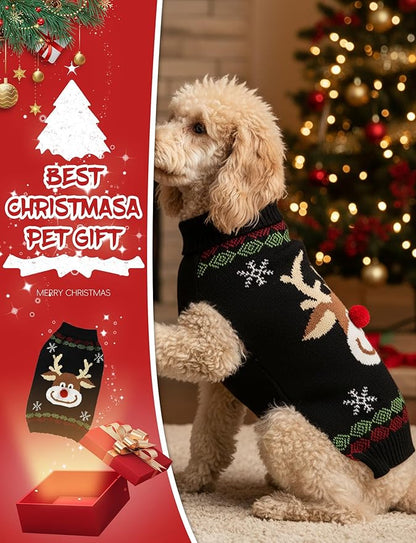 Dog Christmas Sweater, Soft Warm Pet Clothes Coat - Image 2