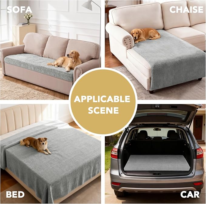 H.VERSAILTEX Non Slip Pet Couch Cover Chenille Dog Bed Protector Thick Soft - Image 6