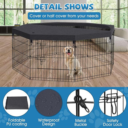 Dog Pen Pet Playpen Dog Fence Indoor Foldable Metal Wire Exercise Puppy Play - Image 4
