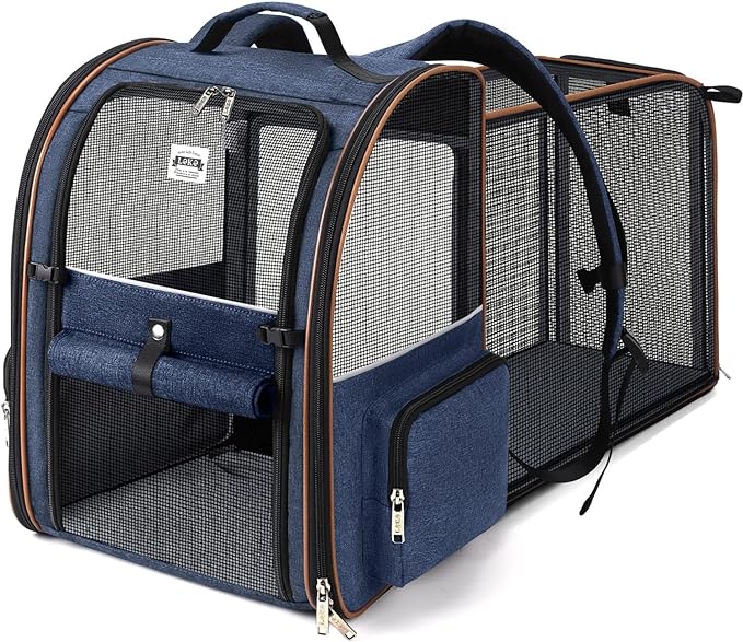 Lekebobor Large Cat Backpack Carrier Expandable Pet Carrier Backpack by LEKEBOBOR