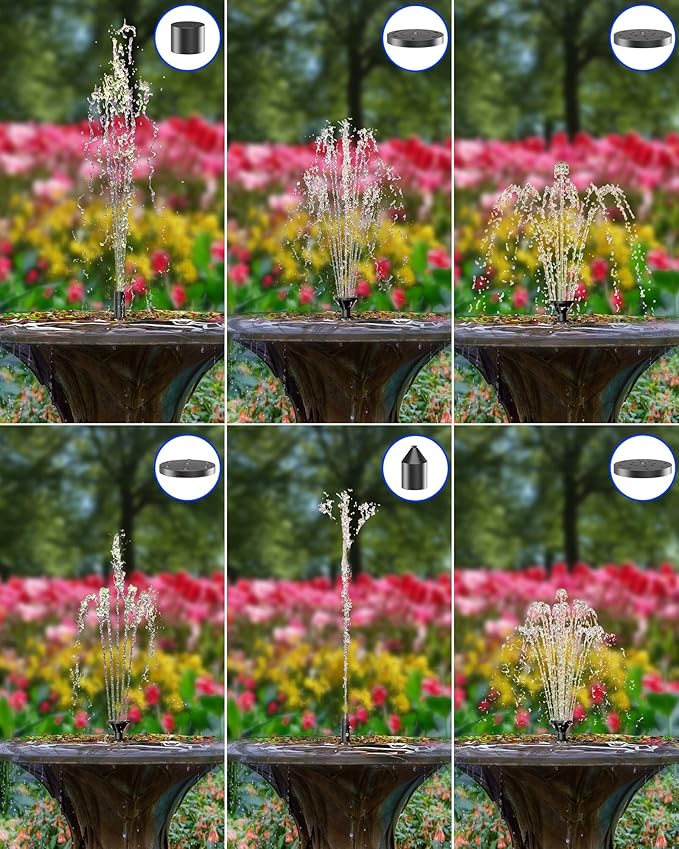 Biling Solar Fountain for Bird Bath, Solar Panel Kit Outdoor Solar Water Pump - Image 4
