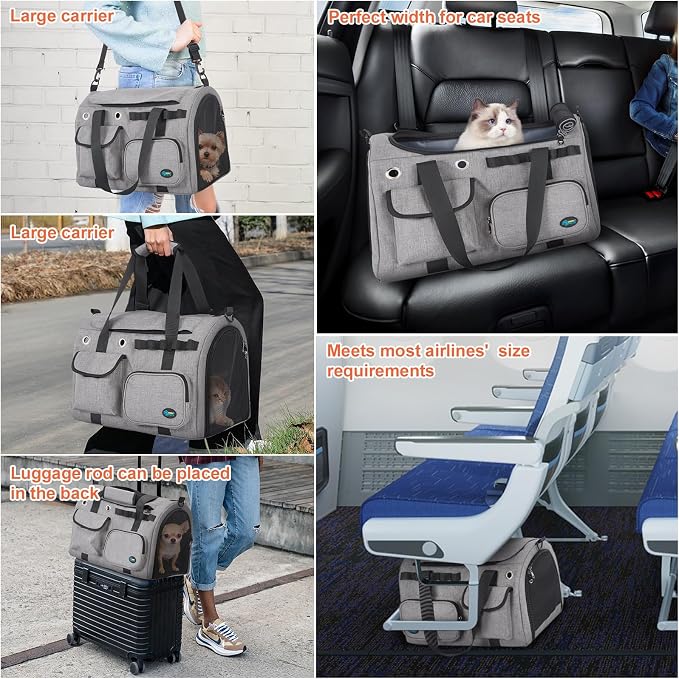 Ownpets TSA Airline Approved Large Pet Carrier, Soft Sided Cat Dog Carrier - Image 7