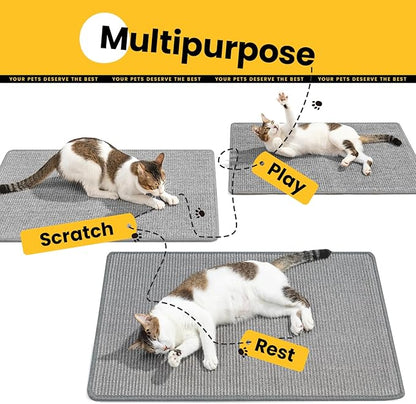 Cat Scratcher Mat, Natural Sisal Cat Scratch Pad, Horizontal Floor Cat - Image 4