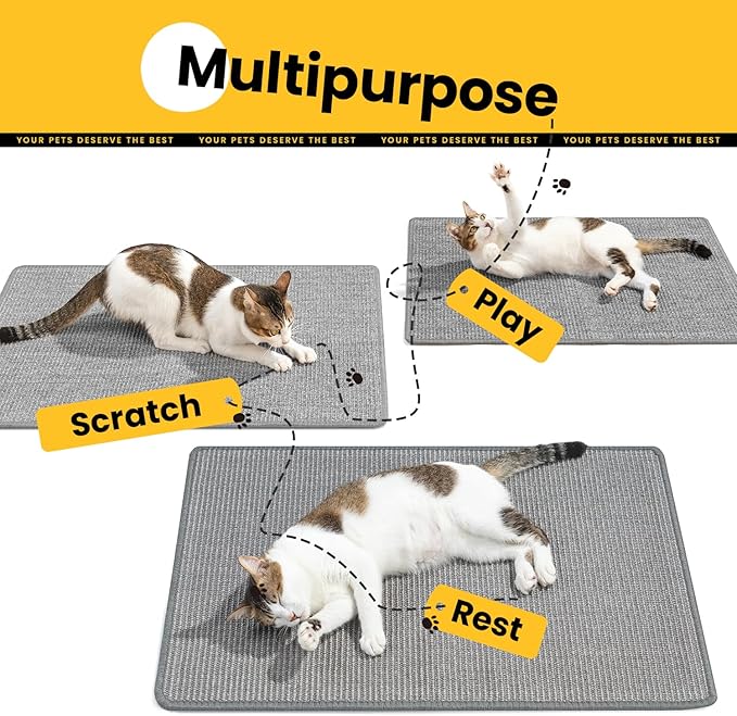 Cat Scratcher Mat, Natural Sisal Cat Scratch Pad - Image 4
