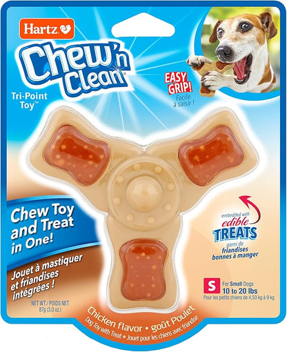 Chew ‘n Clean Chew Toy and Treat in One Chicken Flavored Tri-Point Dog Toy by Hartz
