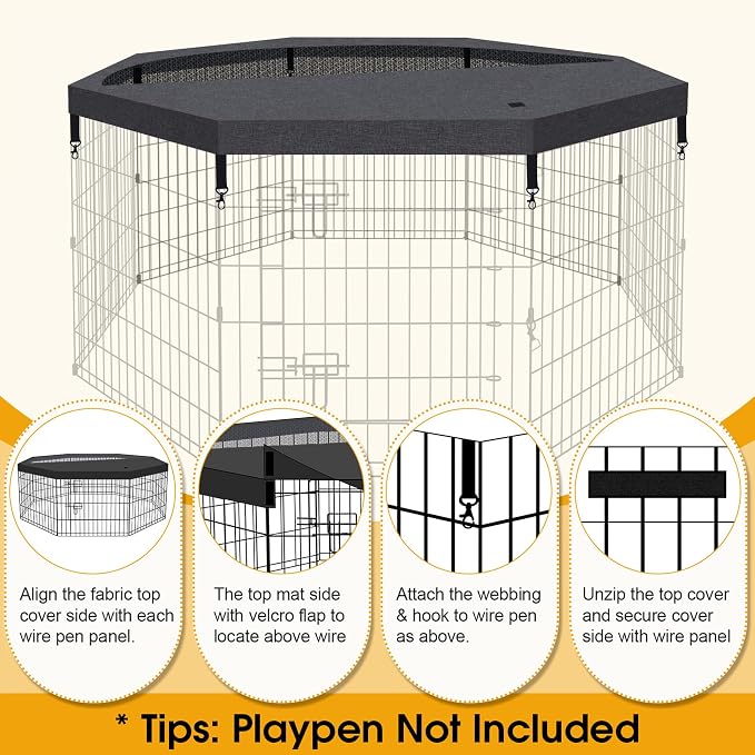 Dog Pen Pet Playpen Dog Fence Pad Indoor Foldable Metal Wire Exercise Puppy - Image 4