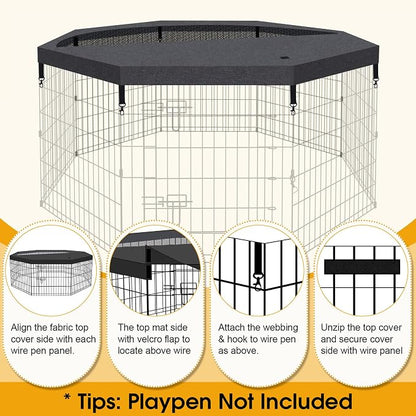 Dog Pen Pet Playpen Dog Fence Pad Indoor Foldable Metal Wire Exercise Puppy - Image 4