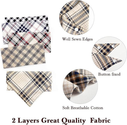 Fall 5PCS Dog Bandanas with Button - Image 3