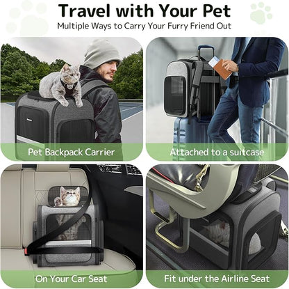 Cat Backpack with Detachable Play Tunnel, 2 in 1 Cat Tunnel Backpack Suitable - Image 5