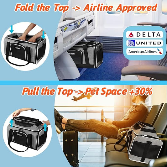 Petskd Top-Expandable Pet Carrier 18x11x11 Inches Delta American United Airline - Image 2