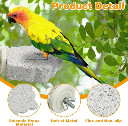 PINVNBY 4 PCS Bird Perches Calcium Parrot Perch Stand Bird Beak Grinding Stone - Image 3