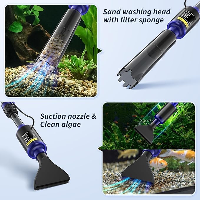 Fish Tank Cleaner, 530GPH/32W Electric Fish Tank Cleaning Tools, Adjustable - Image 3