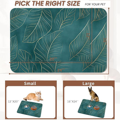 Tropical Palm Leaves Dog Food Mat - Image 2