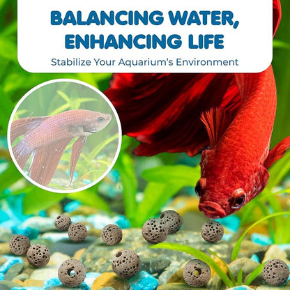 SunGrow 50 Pumice Beads for Betta Fish, Volcanic Lava Rocks for Filtration - Image 4