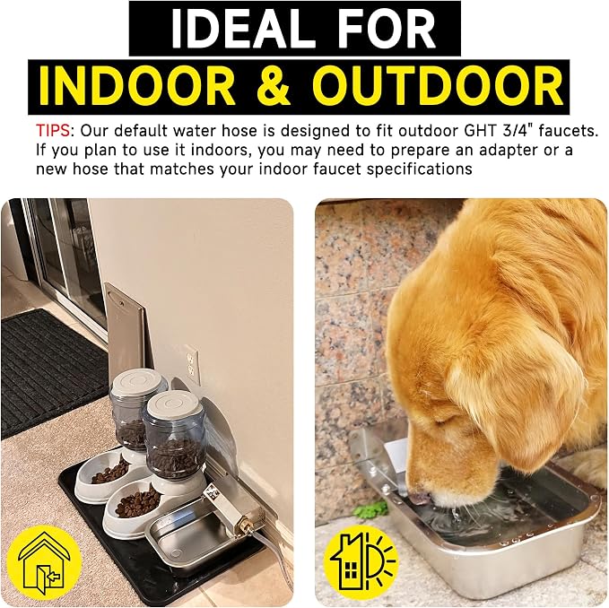 Automatic Water Dispenser for Dogs, 3L /101 oz 304 Stainless Steel Dog Water - Image 6
