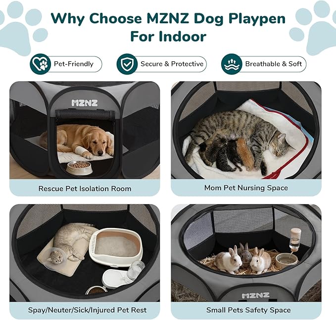 Dog Playpen, Portable Puppy Pet Crate Indoors - Image 3