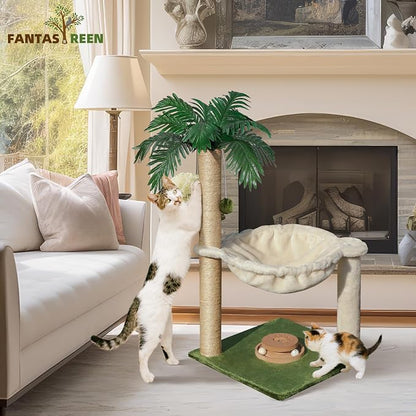 Fantasreen Cat Scratching Post 28 Inches Small Cat Tree Tower - Image 6